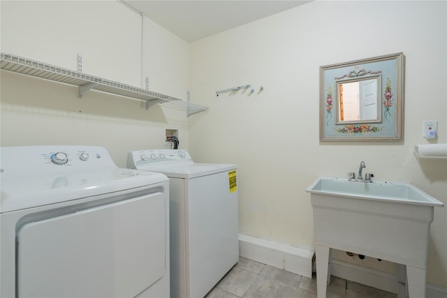 19 Old Bulls Head Rd, Rhinebeck, NY 12572 - washroom featuring independent washer and dryer, baseboards, and light tile patterned floors