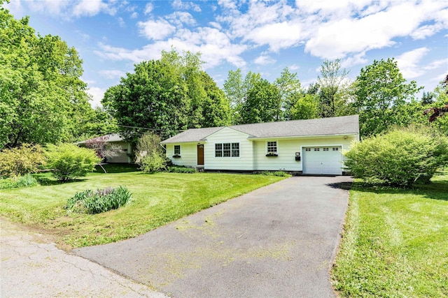 49 Lorraine Dr, Rhinebeck, NY 12572 - ranch-style home with an attached garage, driveway, and a front yard