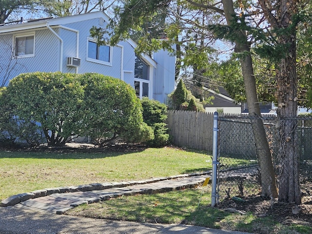 view of yard with fence