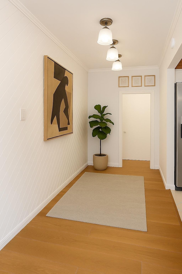 2630 Kingsbridge Ter Unit 2St, Bronx, NY 10463 - hall with wood finished floors, ornamental molding, and baseboards