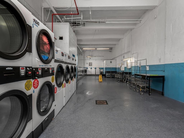 2630 Kingsbridge Ter Unit 2St, Bronx, NY 10463 - community laundry room with estacked washer and dryer and separate washer and dryer
