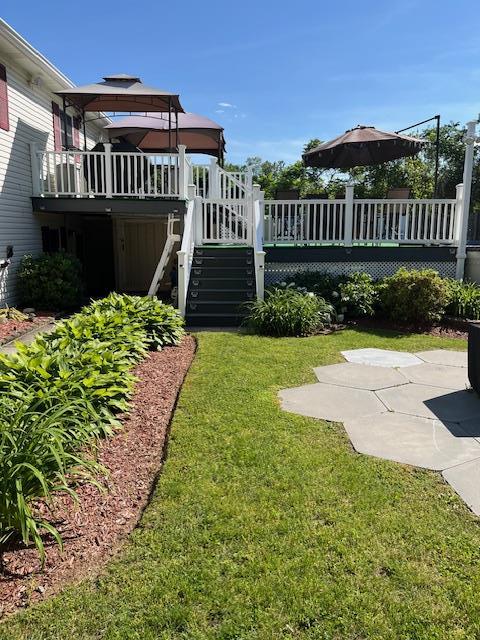2659 Rte 52, Hopewell Junction, NY 12533 - view of yard featuring a patio, stairway, and a deck