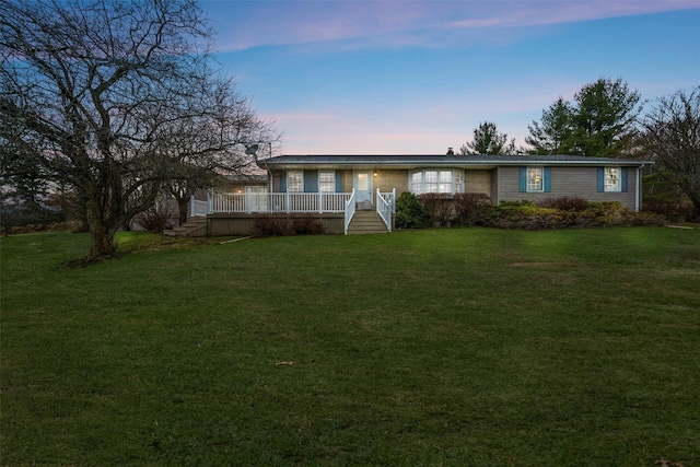 5 Hess Rd, Callicoon, NY 12723 - ranch-style home featuring a front yard and a wooden deck