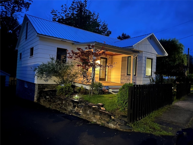 55 Upper Main St, Callicoon, NY 12723 - view of front of house featuring a porch and metal roof
