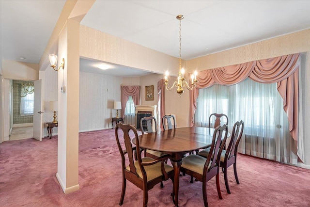35-30 211th St, Bayside, NY 11361 - dining space featuring carpet flooring and a chandelier