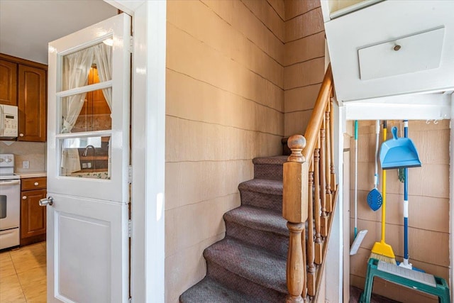35-30 211th St, Bayside, NY 11361 - stairs with tile patterned flooring
