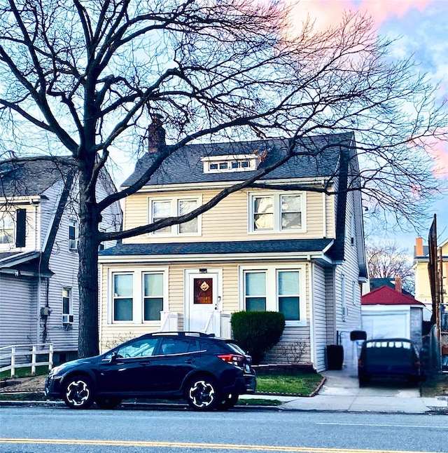 9249 Springfield Blvd, Queens Village, NY 11428 - traditional style home with a chimney