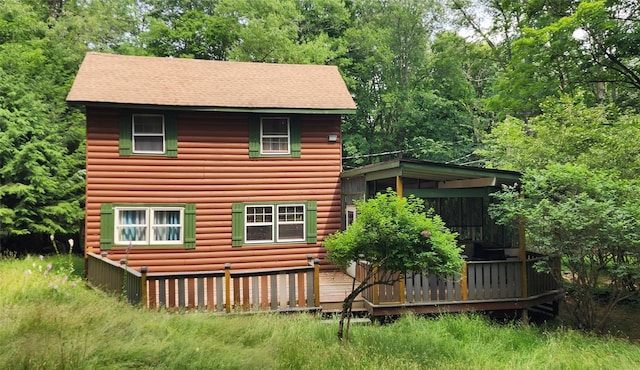 22 Ballard St, Smallwood, NY 12778 - back of property featuring a wooden deck