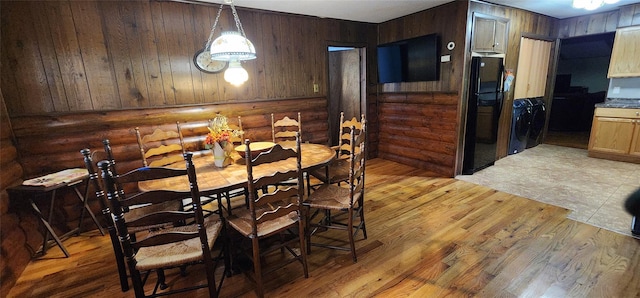 22 Ballard St, Smallwood, NY 12778 - dining area with log walls and light wood-style floors