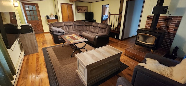 22 Ballard St, Smallwood, NY 12778 - living area featuring wood finished floors and a wood stove