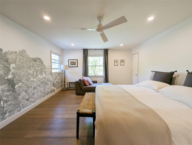1 Concord Dr, Fort Salonga, NY 11768 - bedroom with recessed lighting, wood finished floors, baseboards, and a ceiling fan