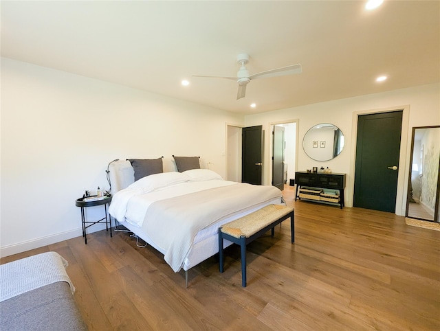 1 Concord Dr, Fort Salonga, NY 11768 - bedroom with wood finished floors, recessed lighting, a ceiling fan, and baseboards