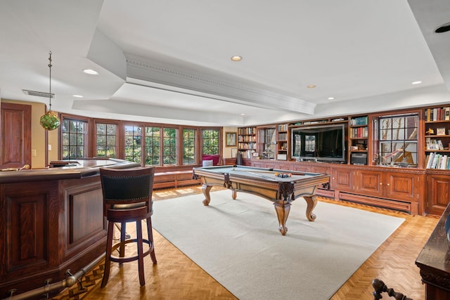 3 Wincoma Dr, Huntington Bay, NY 11743 - game room with visible vents, pool table, and recessed lighting