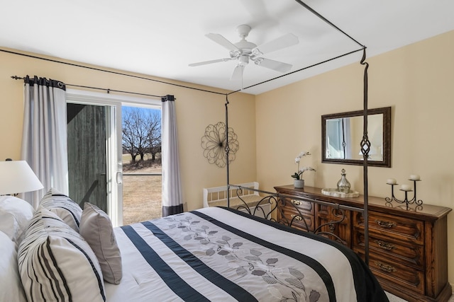 29 Fairway Pl Unit 14, Montauk, NY 11954 - bedroom featuring access to outside and ceiling fan