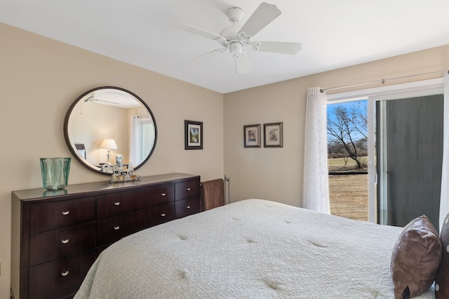 29 Fairway Pl Unit 14, Montauk, NY 11954 - bedroom featuring access to outside and ceiling fan