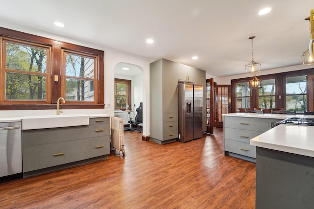12 Sunset View Dr, West Nyack, NY 10994 - kitchen with a sink, gray cabinets, light countertops, and stainless steel appliances
