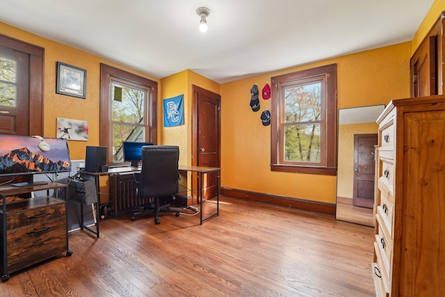 12 Sunset View Dr, West Nyack, NY 10994 - office space with baseboards, wood finished floors, and a healthy amount of sunlight
