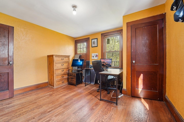 12 Sunset View Dr, West Nyack, NY 10994 - office space with wood finished floors, a textured wall, and baseboards