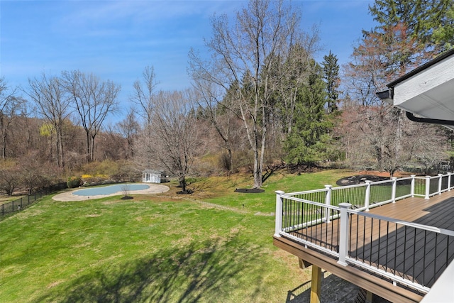 view of yard featuring a deck