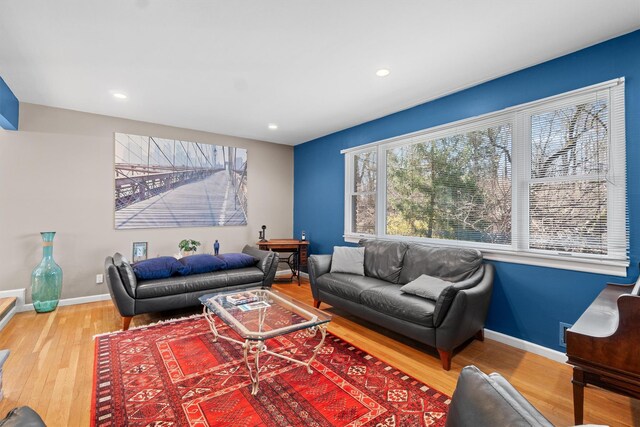 21 Glengary Rd, Croton-On-Hudson, NY 10520 - living room featuring wood finished floors, baseboards, and recessed lighting