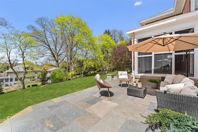 view of patio / terrace with an outdoor living space