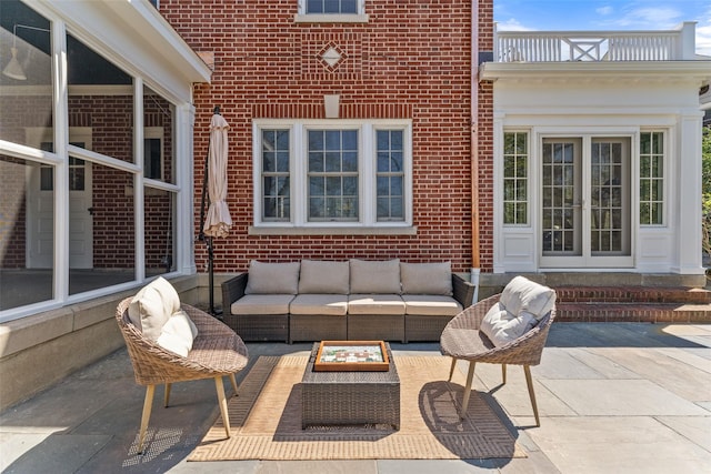 27 Calumet Ave, Hastings-On-Hudson, NY 10706 - view of patio featuring outdoor lounge area and a balcony