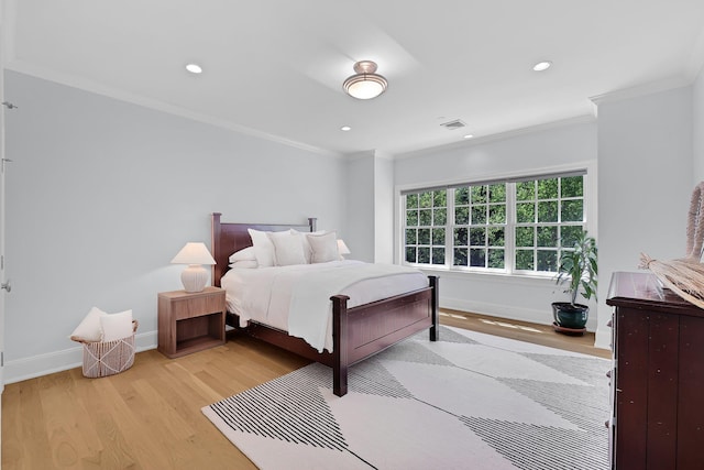 5 Briarcliff Rd, Chappaqua, NY 10514 - bedroom with light wood-style flooring, baseboards, ornamental molding, and recessed lighting
