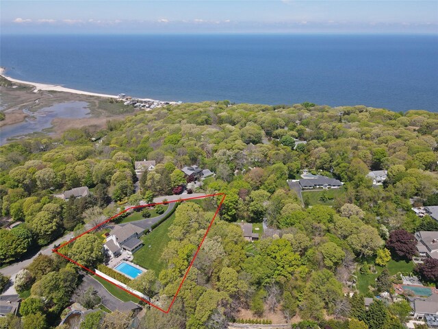 103 Silver Beech Ln, Calverton, NY 11933 - drone / aerial view with a water view