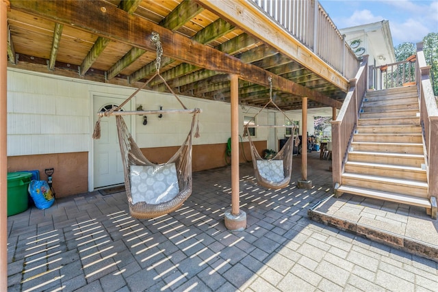 view of patio with stairs