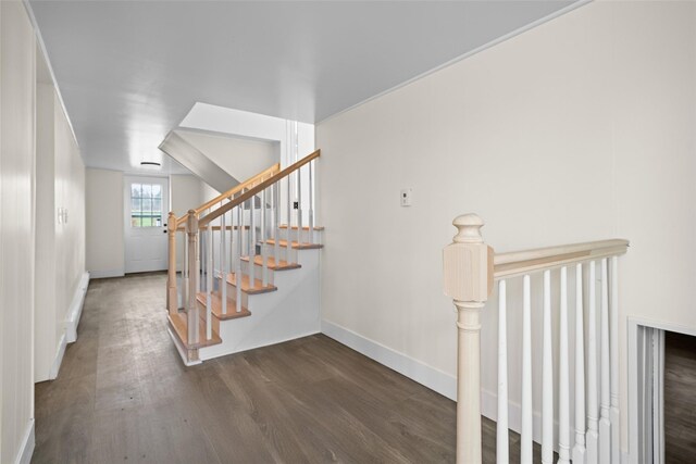 139 Cross Rd, Goshen, NY 10924 - stairs with baseboards and wood finished floors