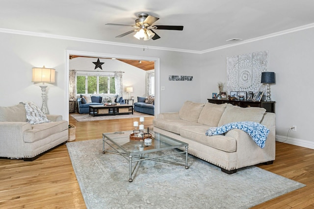 25 Macgregor Dr, Mahopac, NY 10541 - living area with ceiling fan, light wood-type flooring, crown molding, and baseboards