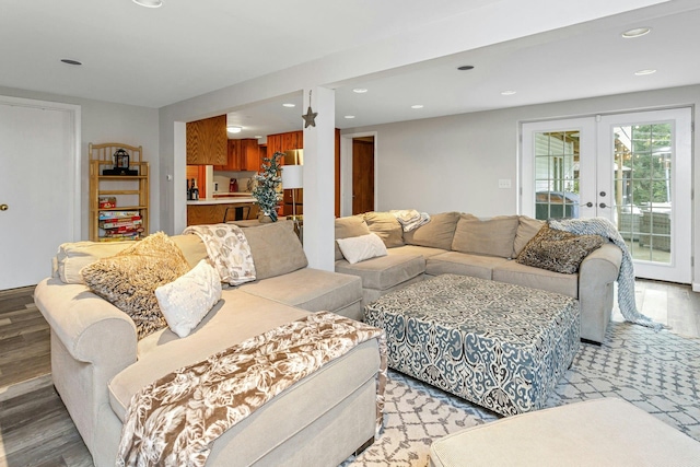 25 Macgregor Dr, Mahopac, NY 10541 - living area with light wood-type flooring, french doors, and recessed lighting