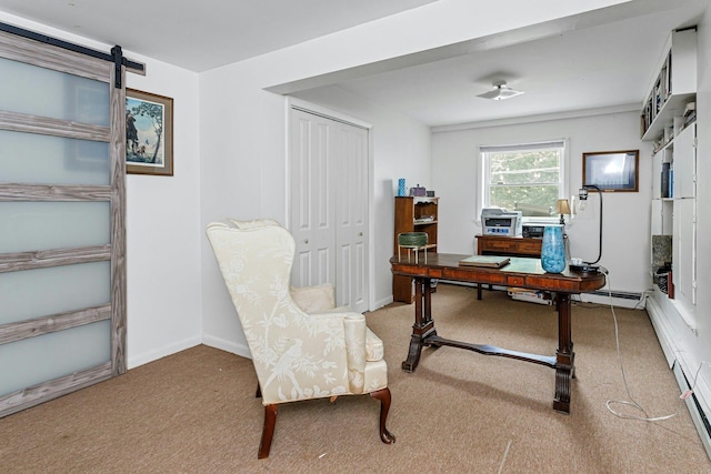 25 Macgregor Dr, Mahopac, NY 10541 - home office with carpet, a baseboard heating unit, and baseboards
