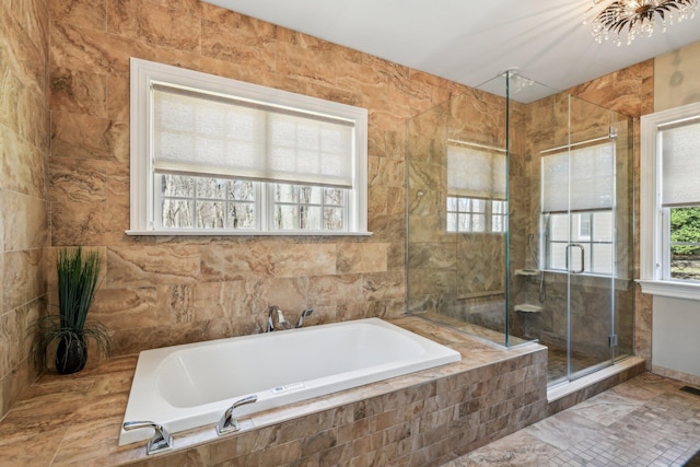 33 Bacon Rd, Saint James, NY 11780 - bathroom featuring a bath and a stall shower