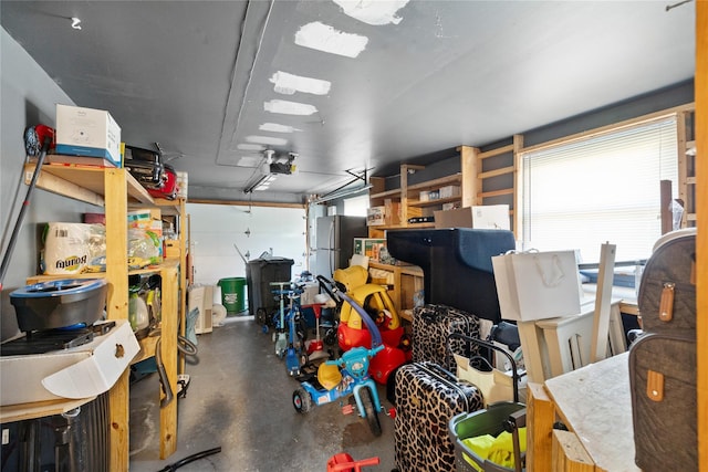 3 Bell Ct, Airmont, NY 10901 - garage featuring freestanding refrigerator
