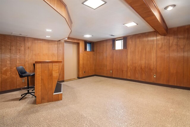 435 Carol Pl, Pelham, NY 10803 - basement featuring wood walls and a bar