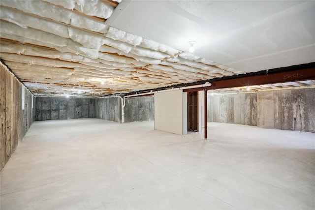 view of unfinished below grade area