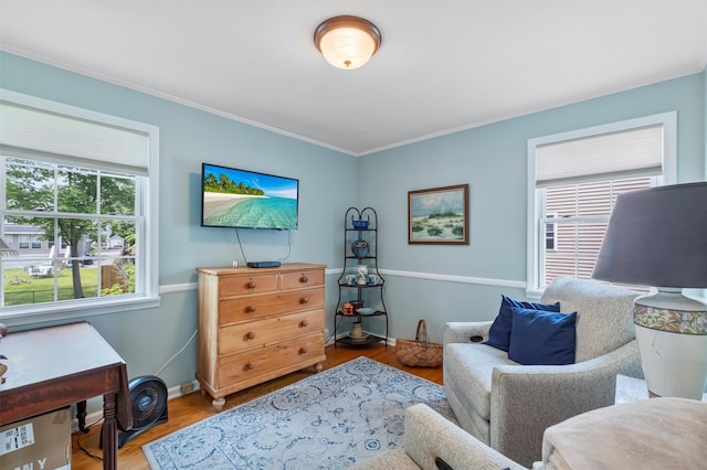 7 Wilson Blvd, Poughkeepsie, NY 12603 - sitting room with crown molding, wood finished floors, and baseboards