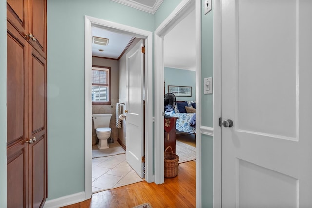 7 Wilson Blvd, Poughkeepsie, NY 12603 - hall featuring ornamental molding and light wood-style floors