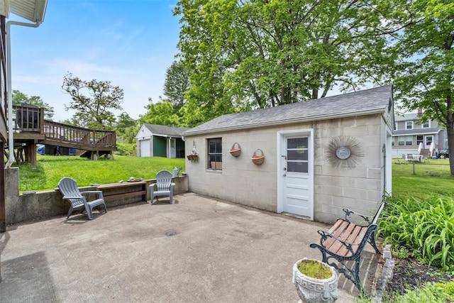 7 Wilson Blvd, Poughkeepsie, NY 12603 - view of patio / terrace with an outbuilding and a wooden deck