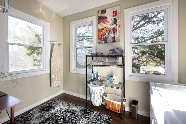 108 Wayne Ave, White Plains, NY 10606 - interior space featuring dark wood-style floors and baseboards