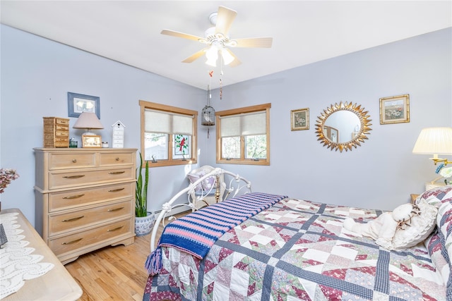 19 Stillwood Rd, Brookhaven, NY 11719 - bedroom featuring a ceiling fan and light wood-type flooring
