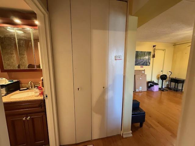 20921 26th Ave Unit 1G, Bayside, NY 11360 - corridor with a sink and wood finished floors