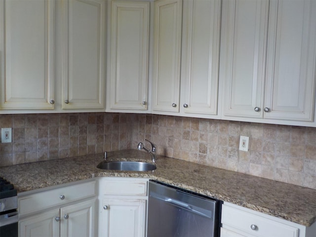 260-37 Union Tpke Fl 2Nd, Glen Oaks, NY 11004 - kitchen featuring a sink, dishwasher, light stone countertops, and tasteful backsplash