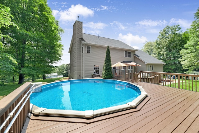 34 Melissa Ln, Washingtonville, NY 10992 - swimming pool featuring a deck