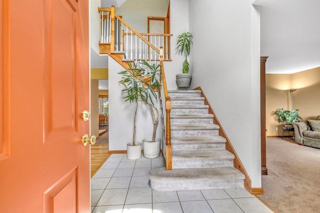 34 Melissa Ln, Washingtonville, NY 10992 - tiled entryway with stairs and baseboards