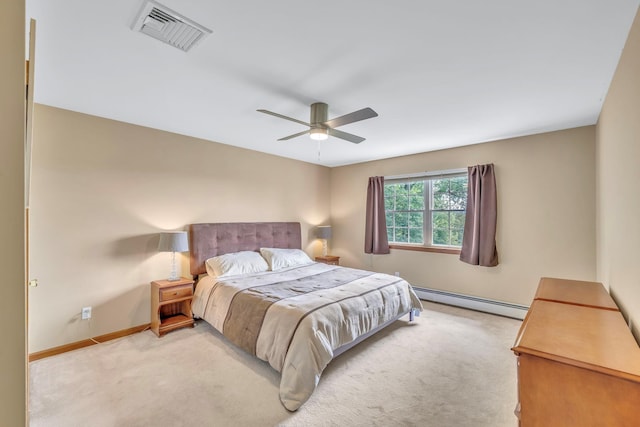34 Melissa Ln, Washingtonville, NY 10992 - bedroom with a baseboard heating unit, carpet, and ceiling fan