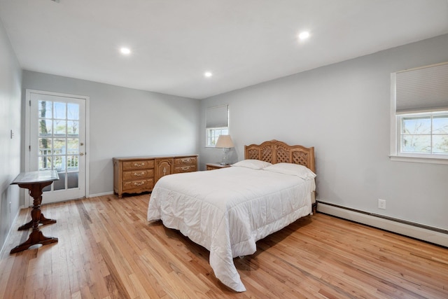4 Penn Ct, Dix Hills, NY 11746 - bedroom with light wood-style floors, baseboards, baseboard heating, and recessed lighting