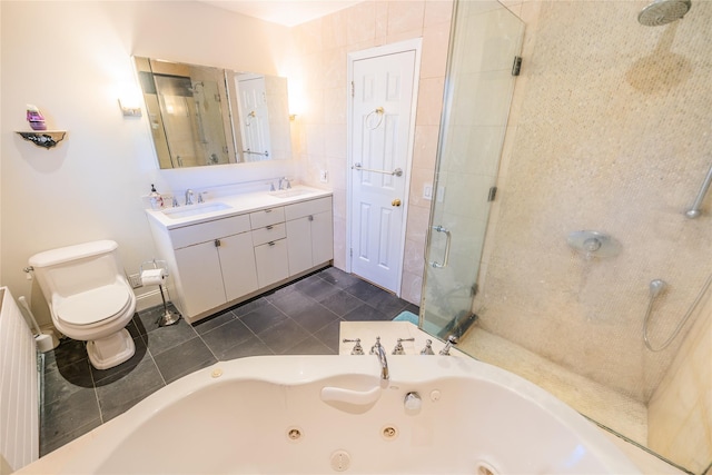 1170 Carlls Straight Path, Dix Hills, NY 11746 - full bathroom featuring a whirlpool tub, a sink, toilet, and a shower stall
