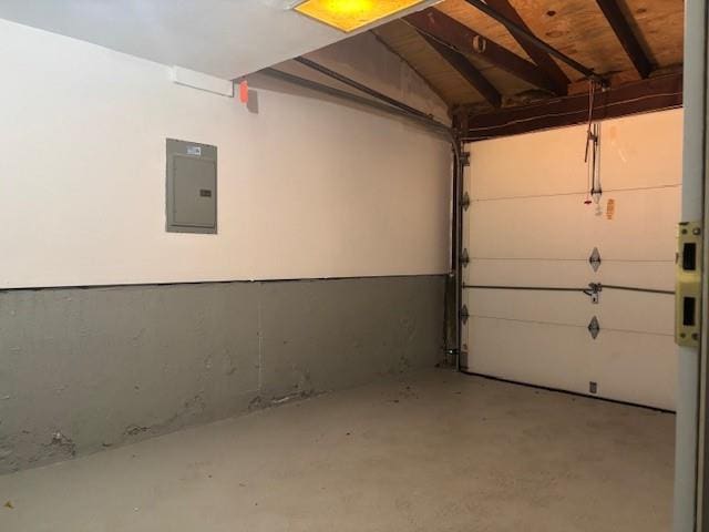 garage with electric panel